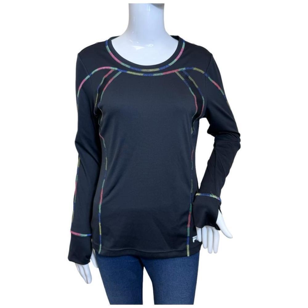 Fila Sport long sleeve shirt trimmed in multi color thread size Medium